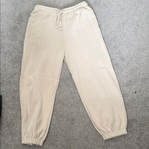 Zara Cream Drawstring Jogger Pants